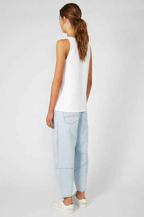 glazed tank / white