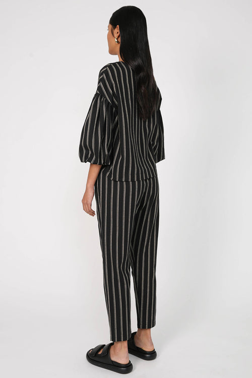 dessa pant / black|natural stripe