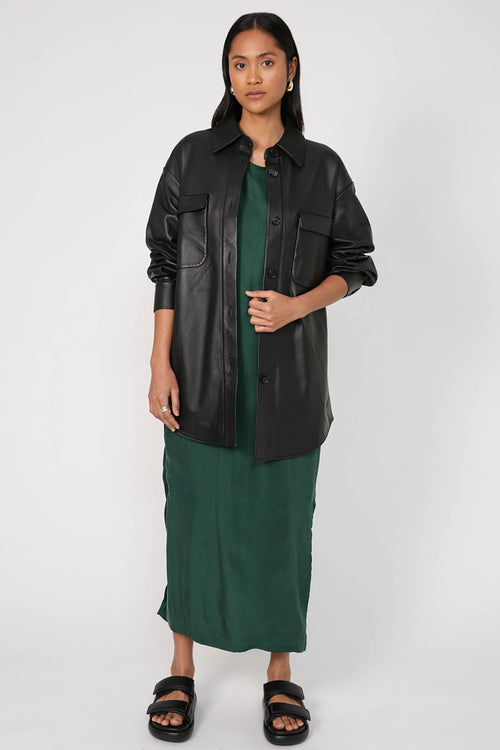 rotation dress / dark emerald green