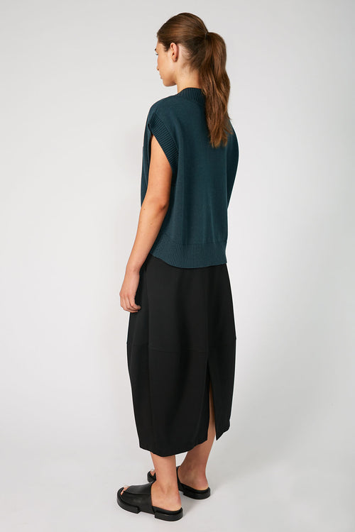 streak vest / cedar blue