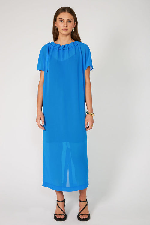 avid tee midi dress / brilliant blue