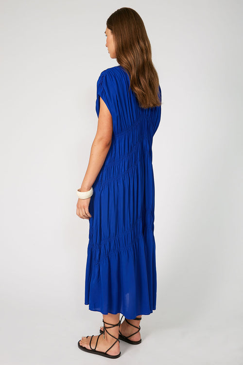 connection midi dress / cobalt blue