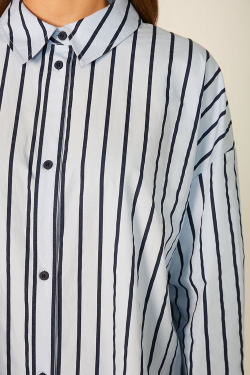 untold oversize shirt / blue|navy stripe