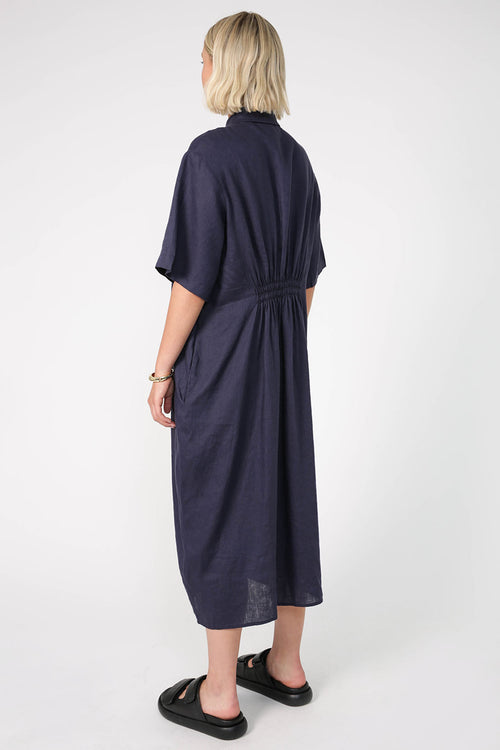 contract shirt dress / navy