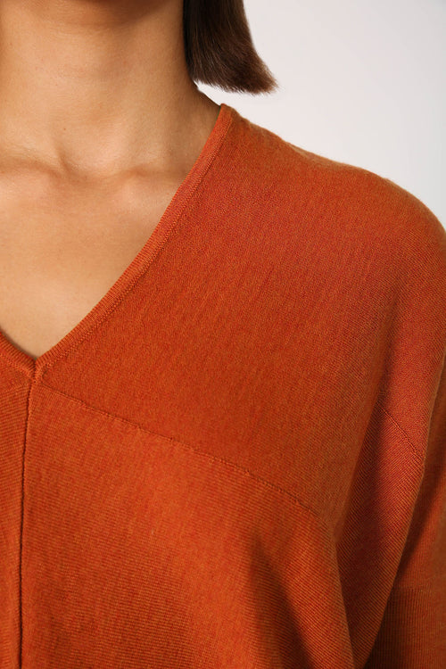 step sweater / persimmon orange