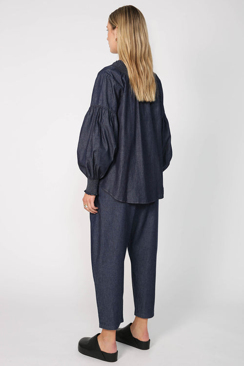 centric top / indigo blue