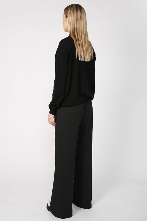 coached contrast pant / black