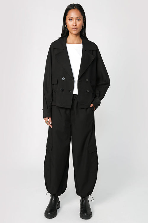cinched jacket / black