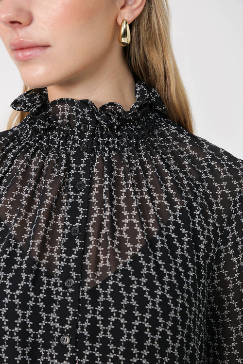 emissive tee dress / black|sand sequence print