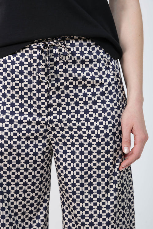 frame pant / navy|natural geo print