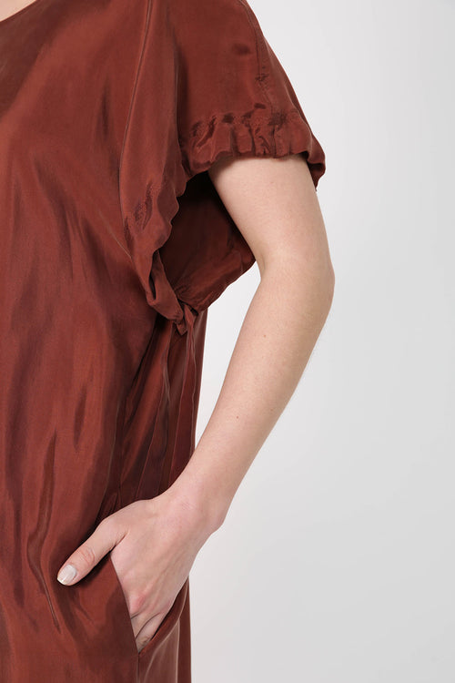 resume dress / bronzed brown