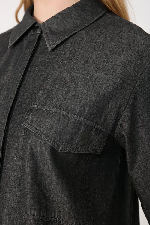 salute playsuit / black chambray