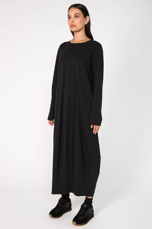 spin longsleeve dress / black