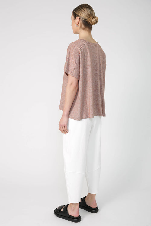 swift tee / rust|white stripe