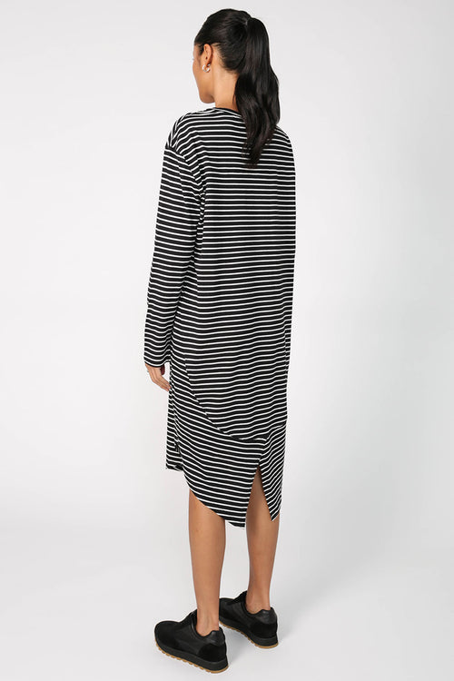 trickster dress / black|white stripe