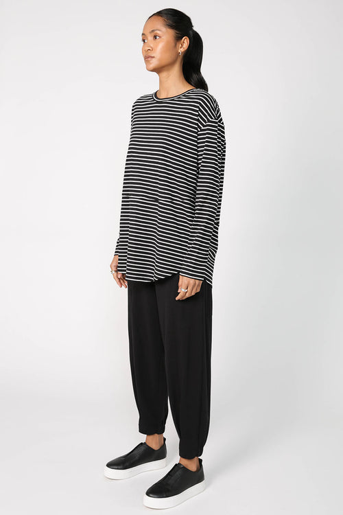 trickster top / black|white stripe