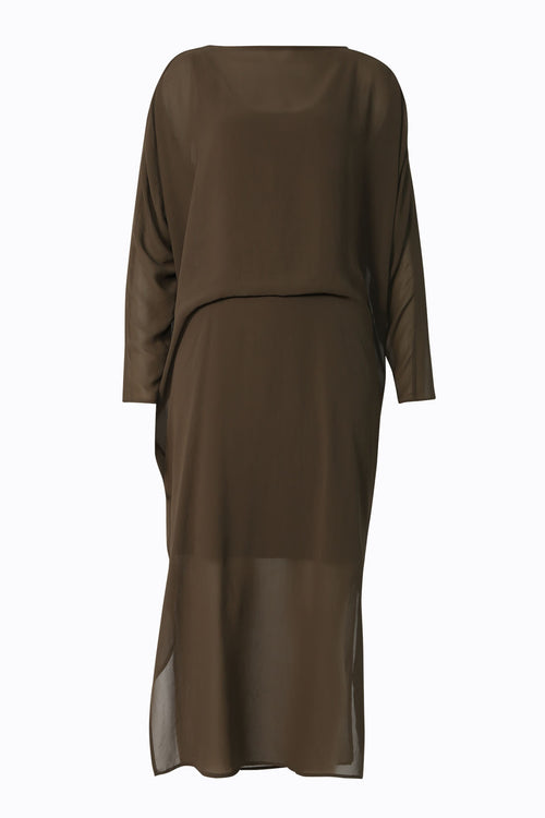 traverse dress / bark olive