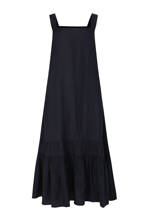 leashed dress / navy blue