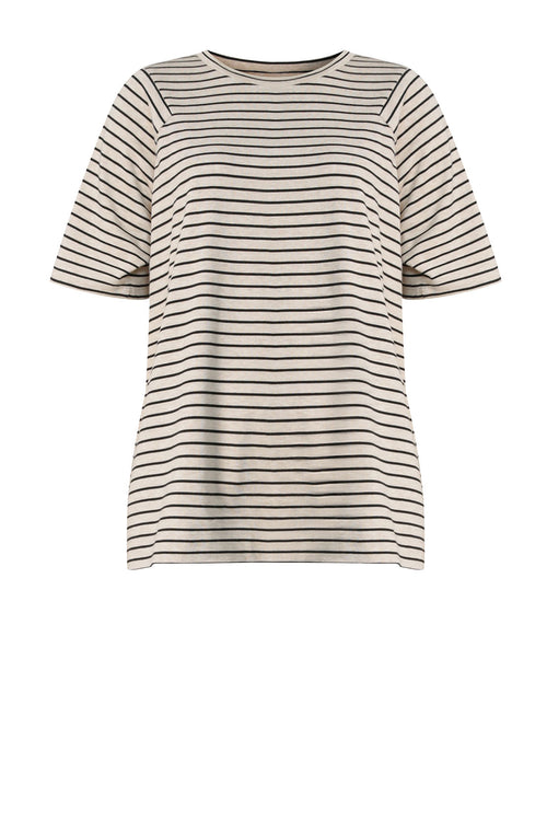 reply tee / natural|black stripe