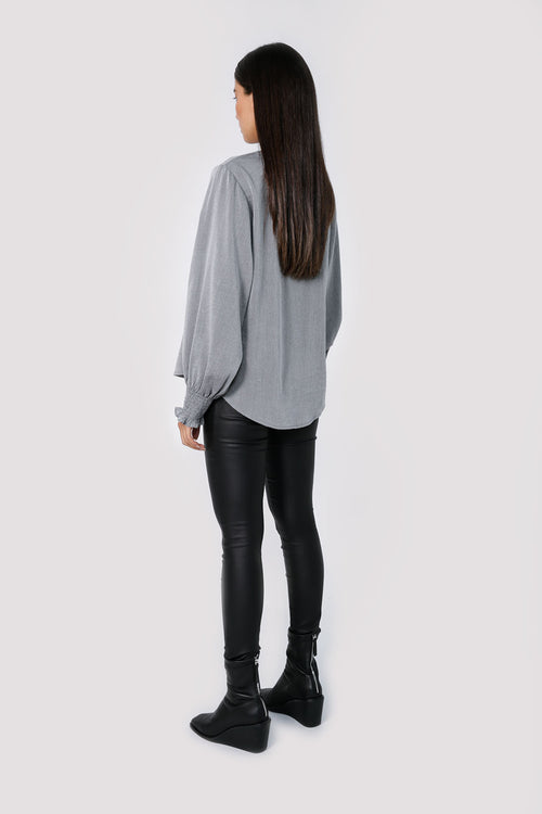 divisional top / charcoal marle