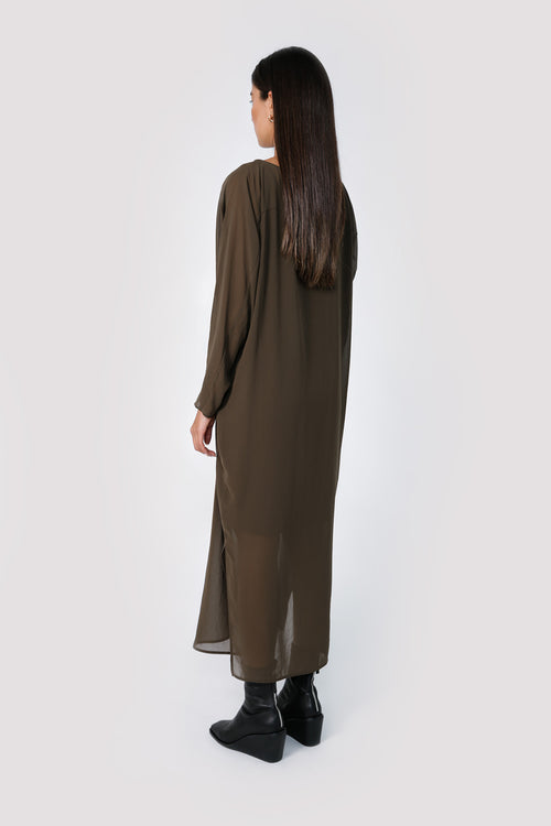 traverse dress / bark olive