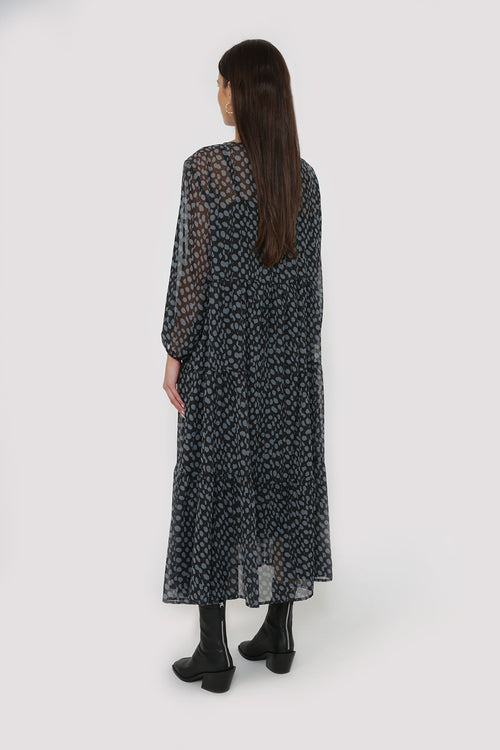 emanate dress / black|grey spot