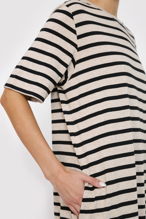 modes maxi dress / neutral stripe