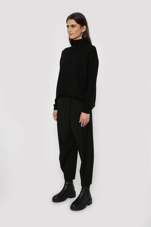 tipped pant / black
