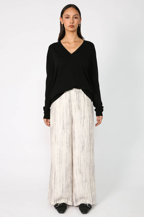 ranging contrast pant / ivory marle