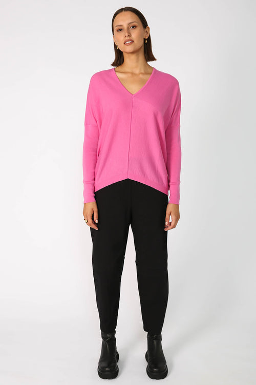step sweater / candy pink