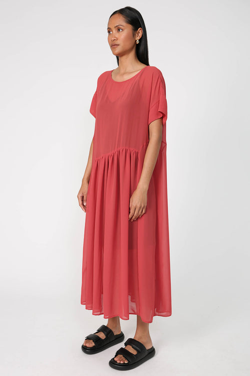 follow dress / guava red
