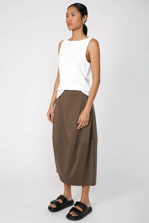 spin skirt / dark olive green