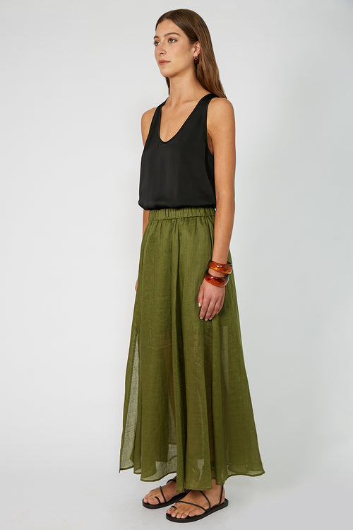 joined skirt / caper green