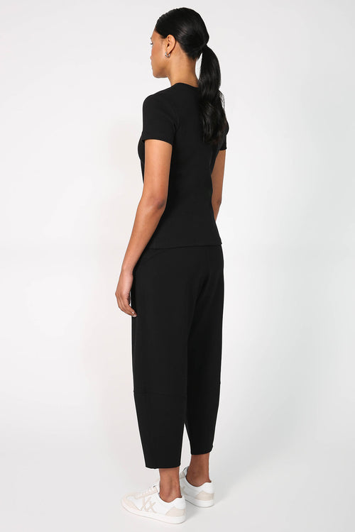 modest rib cap tee / black
