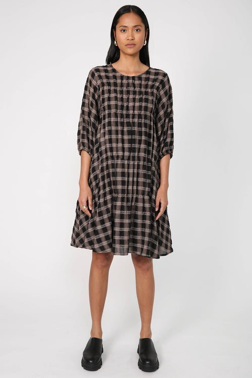 vicinity dress / black|brown check