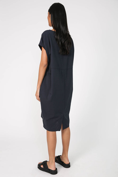 globe dress / ink blue