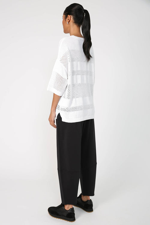 stripe turning top / white