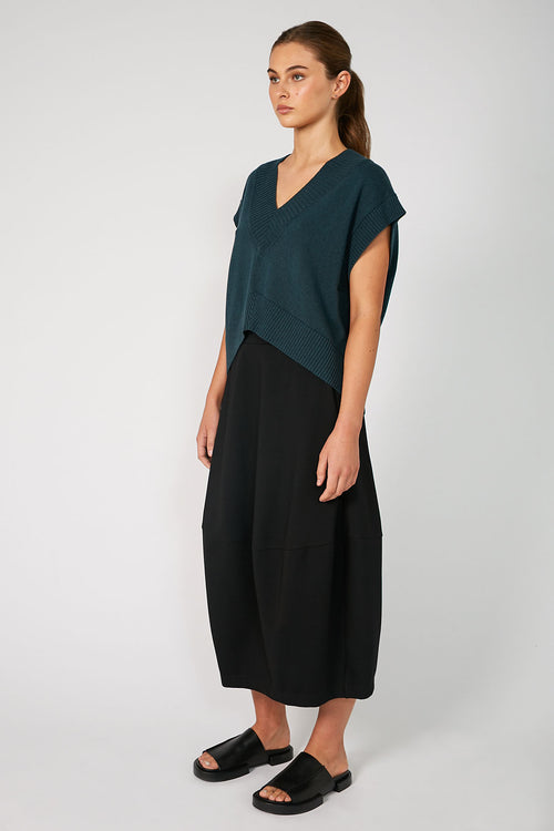 streak vest / cedar blue