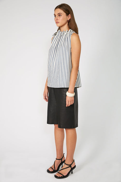 avid tank / ivory|navy stripe