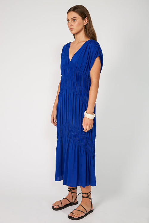 connection midi dress / cobalt blue