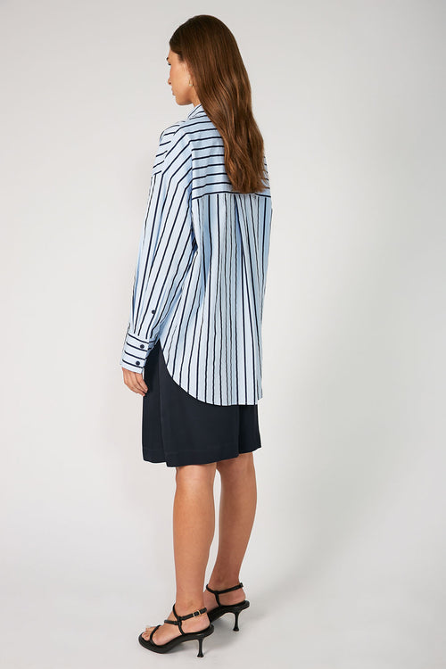 untold oversize shirt / blue|navy stripe