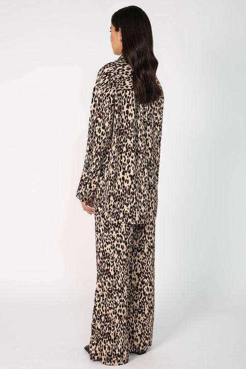 elude shirt / tan|brown animal print