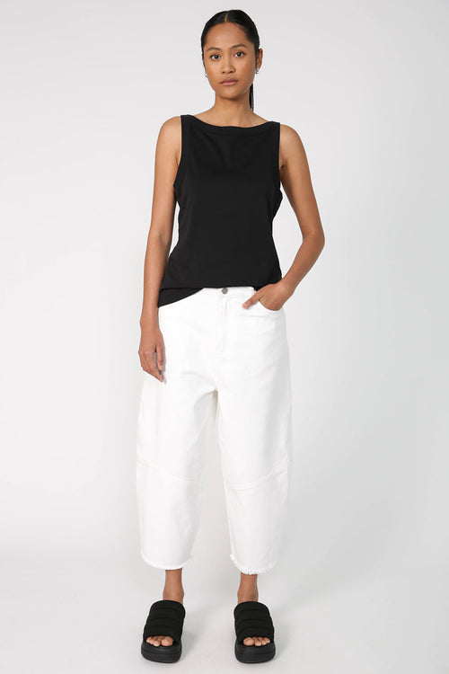furtive crop jean / ivory white