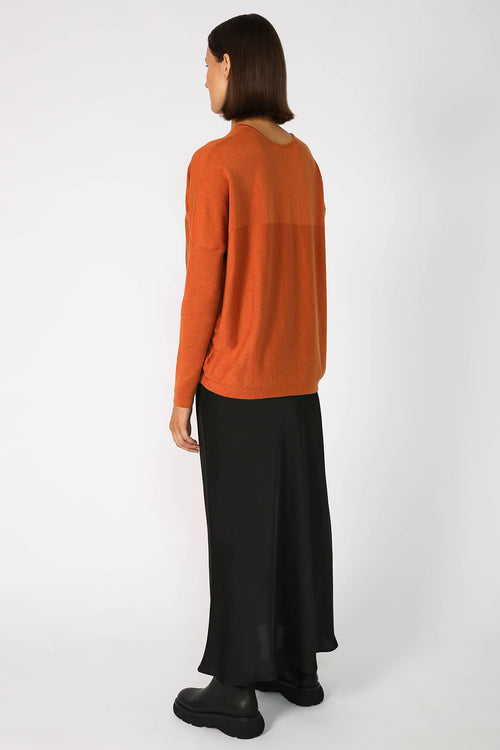 step sweater / persimmon orange
