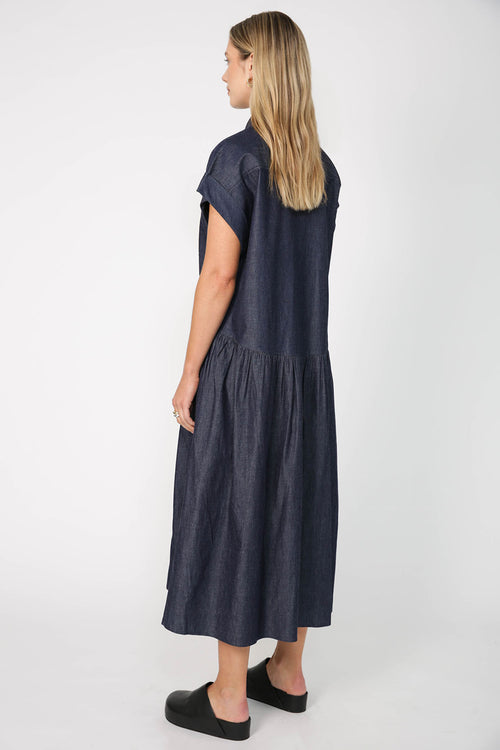 trekker midi dress / indigo blue