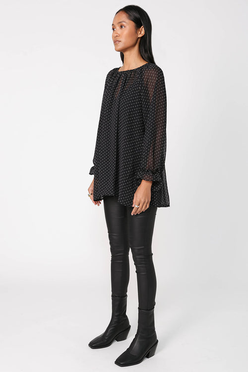 vital top / double dot print