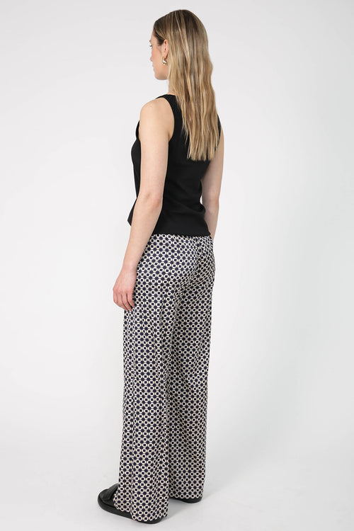 frame pant / navy|natural geo print