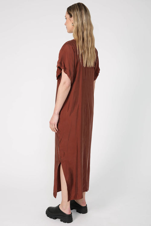 resume dress / bronzed brown