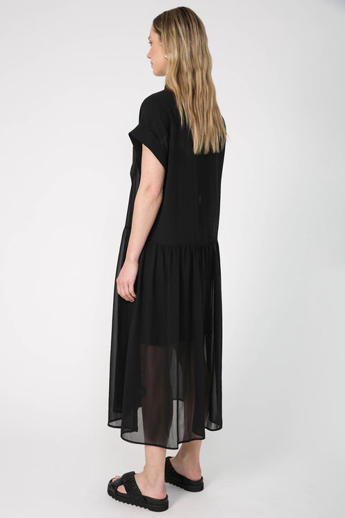trekker midi dress / black