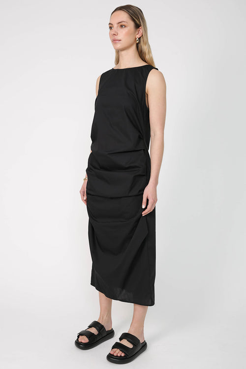 wave dress / black